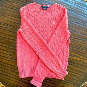 Ralph Lauren coral cable knit sweater
